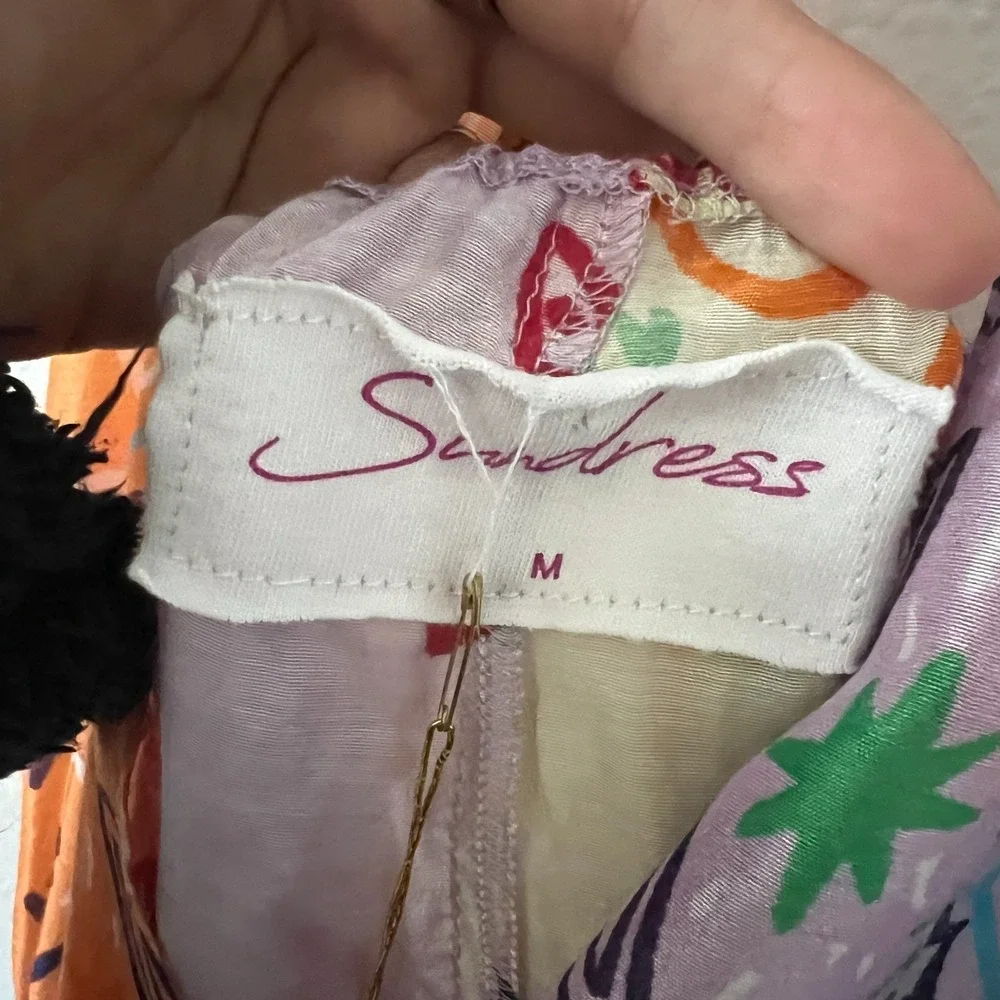 NWT Sundress X Revolve Sz M Crystal Saint Tropez Mini Dress Patchwork Vacation - Picture 3 of 10